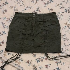 XS Garage Khaki Skirt with Drawstring Accents